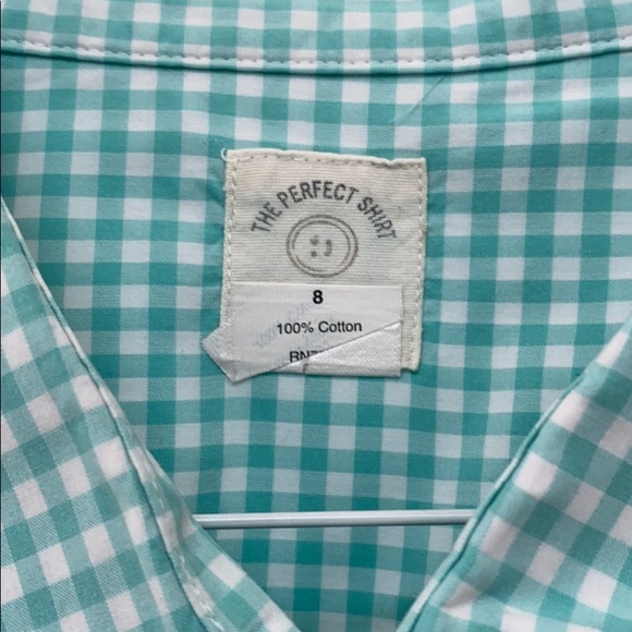 J.Crew Mint Gingham Top. Size 8 - Picture 3 of 4